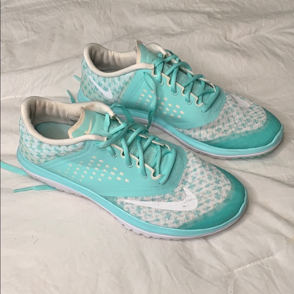Teal Nike sneakers